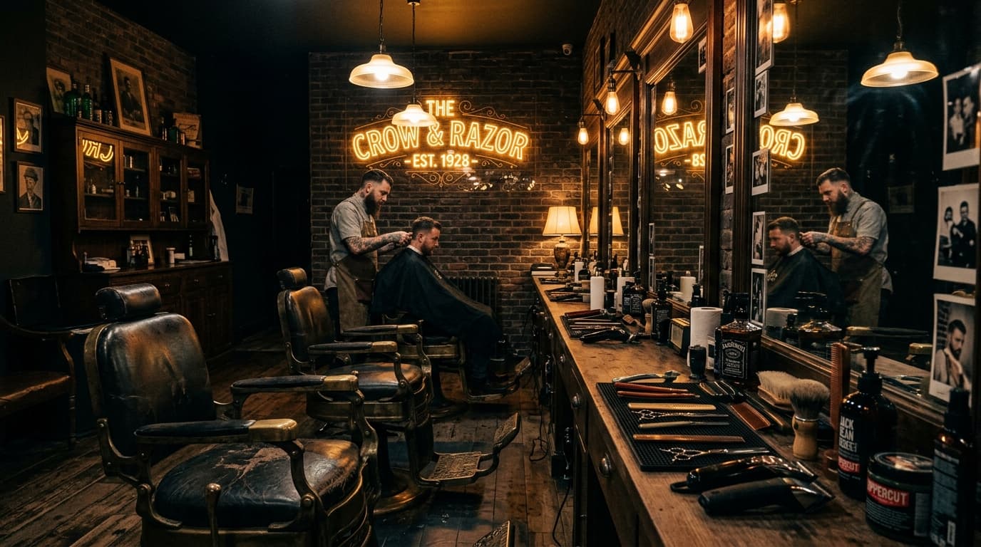 Interior de barbearia premium